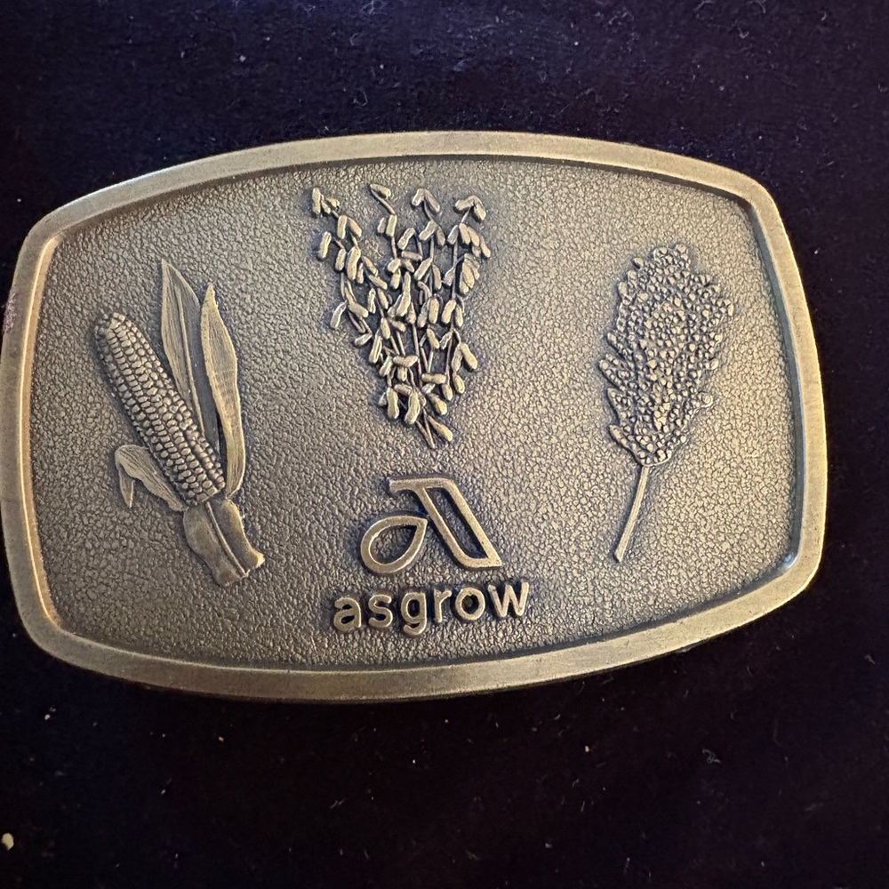 Vintage Asgrow Seeds Collectible Belt Buckle